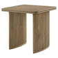 Adina Square Wood Side End Table Distressed Light Brown