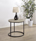 Lainey Round Occasional Side End Table Distressed Pine