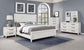 Marielle Queen Upholstered Panel Bed Distressed White