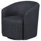 Mossbrook Fabric Upholstered Swivel Accent Chair Anthracite