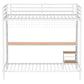 Bettoni Metal Full Over Twin Workstation Bunk Bed Matte White