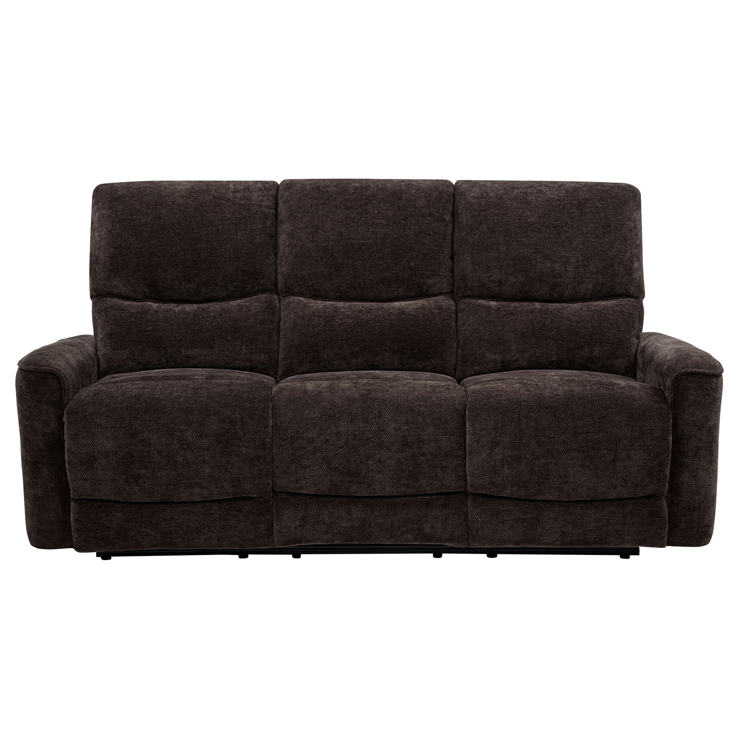 Navarro Chenille Upholstered Reclining Sofa Dark Brown