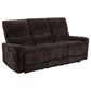 Navarro Chenille Upholstered Reclining Sofa Dark Brown