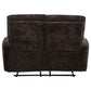 Navarro Chenille Upholstered Reclining Loveseat Dark Brown