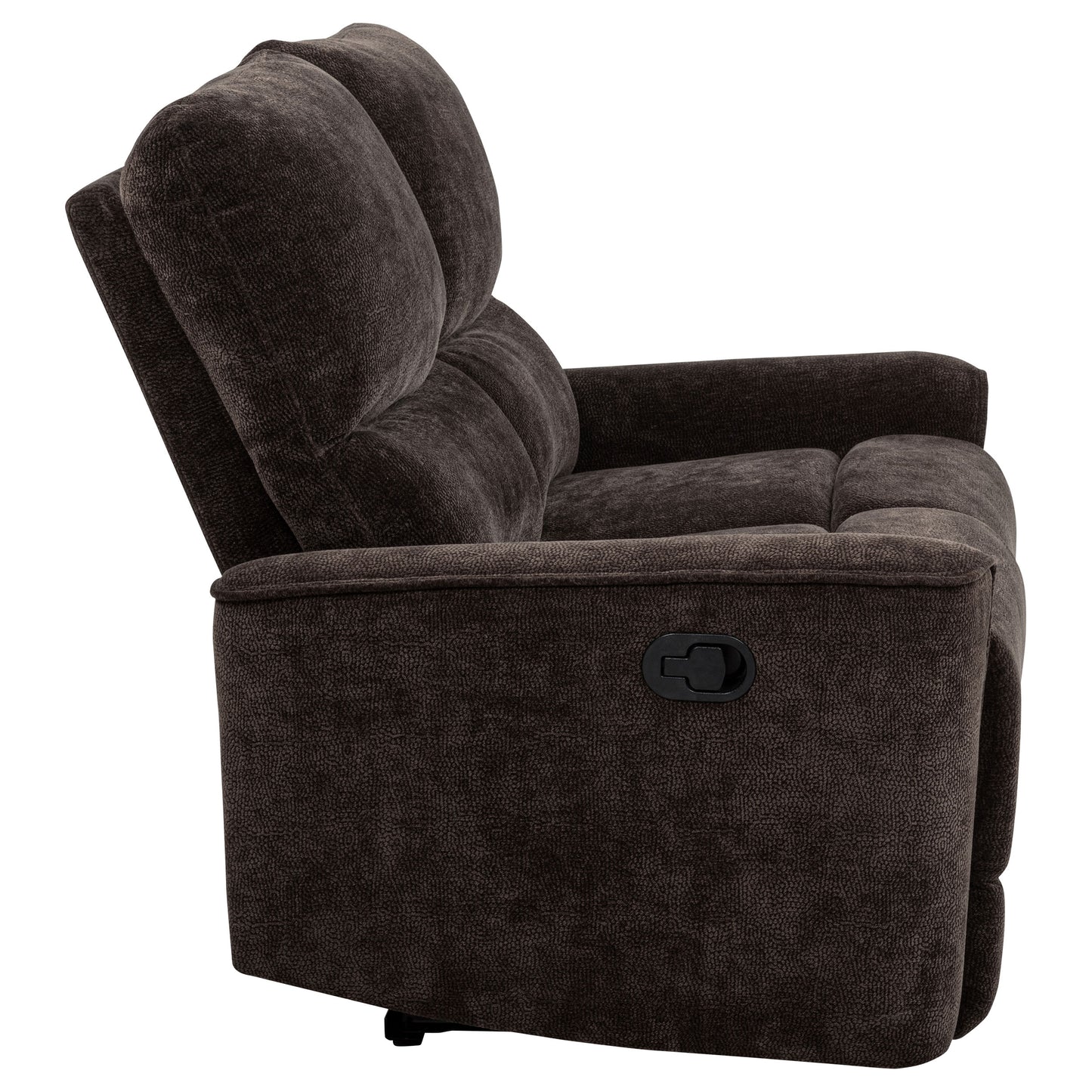 Navarro Chenille Upholstered Reclining Loveseat Dark Brown