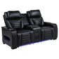 Zuma 2-piece Faux Leather Dual Power LED Sofa Set Black