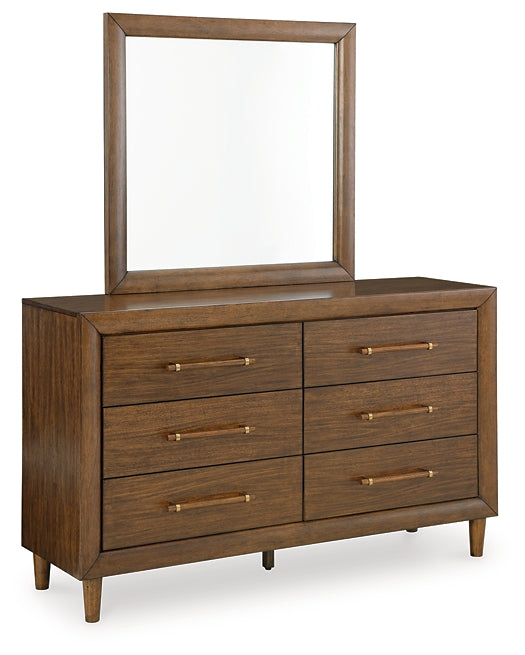 Lyncott King Upholstered Bed with Mirrored Dresser, Chest and Nightstand