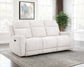 Kennett Chenille Upholstered Power Reclining Sofa Ivory
