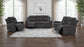 Kennett Chenille Upholstered Power Reclining Sofa Dark Grey