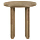 Adina 3-piece Round Coffee Table Set Distressed Light Brown