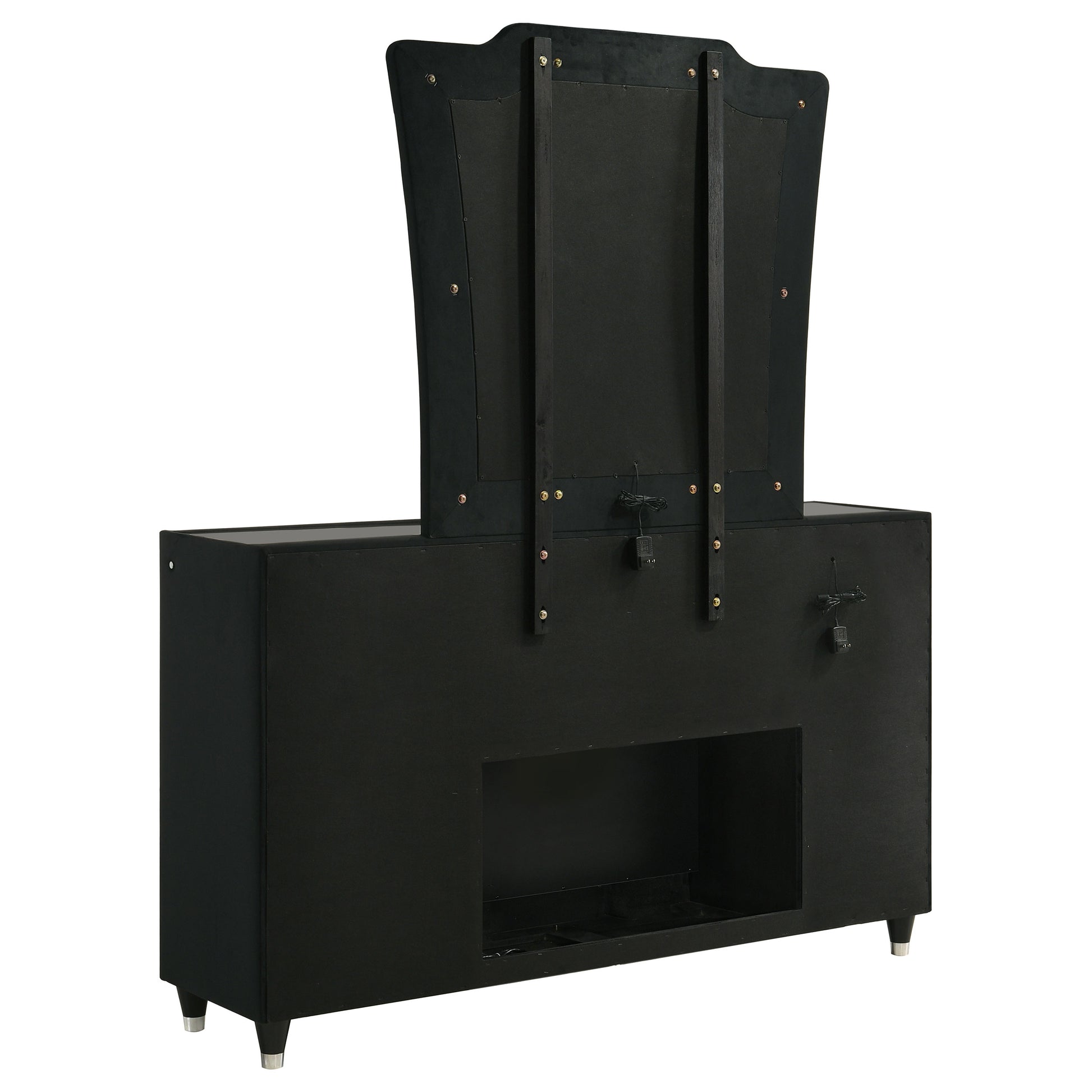 Lorient 8-drawer LED Flame Box Dresser and Mirror Black – Charlotte's Furniture and Fashion