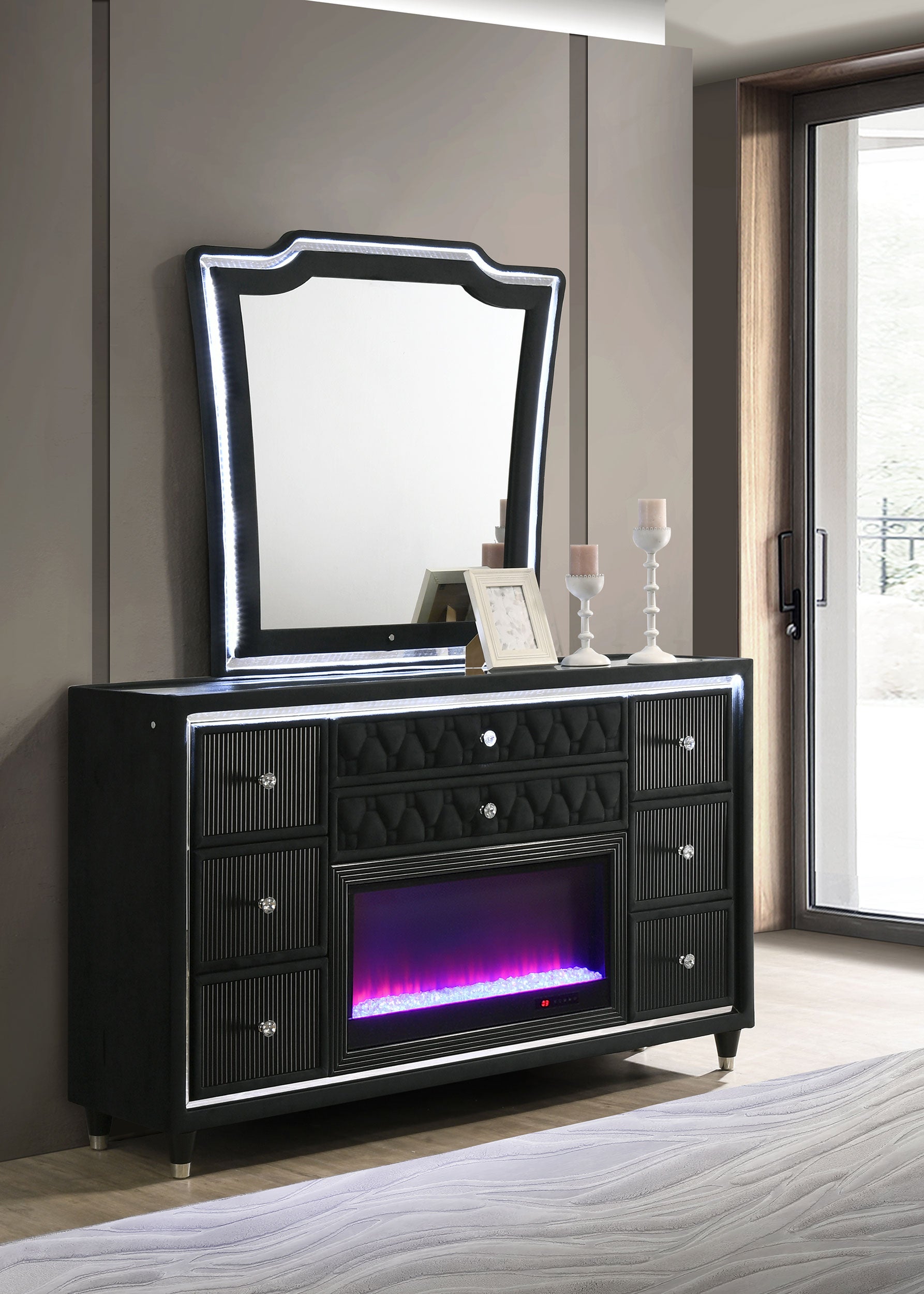 black 8 drawer dresser with mirror Noble House Hero Modern Black 8-Drawer 47.2 in. Wide Chest of Drawers, Hallway Tall Dresser for Closet 184964
