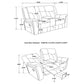 Conrad 3-piece Upholstered Padded Arm Motion Sofa Set Grey