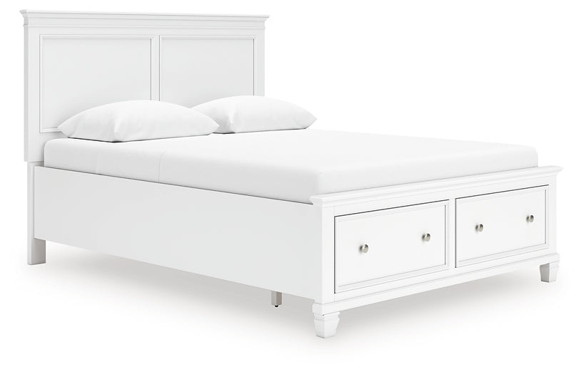 Fortman Queen Panel Storage Bed with Mirrored Dresser