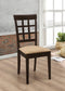 Gabriel Lattice-Back Upholstered Dining Side Chair Cappuccino (Set of 2)
