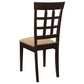 Gabriel Lattice-Back Upholstered Dining Side Chair Cappuccino (Set of 2)