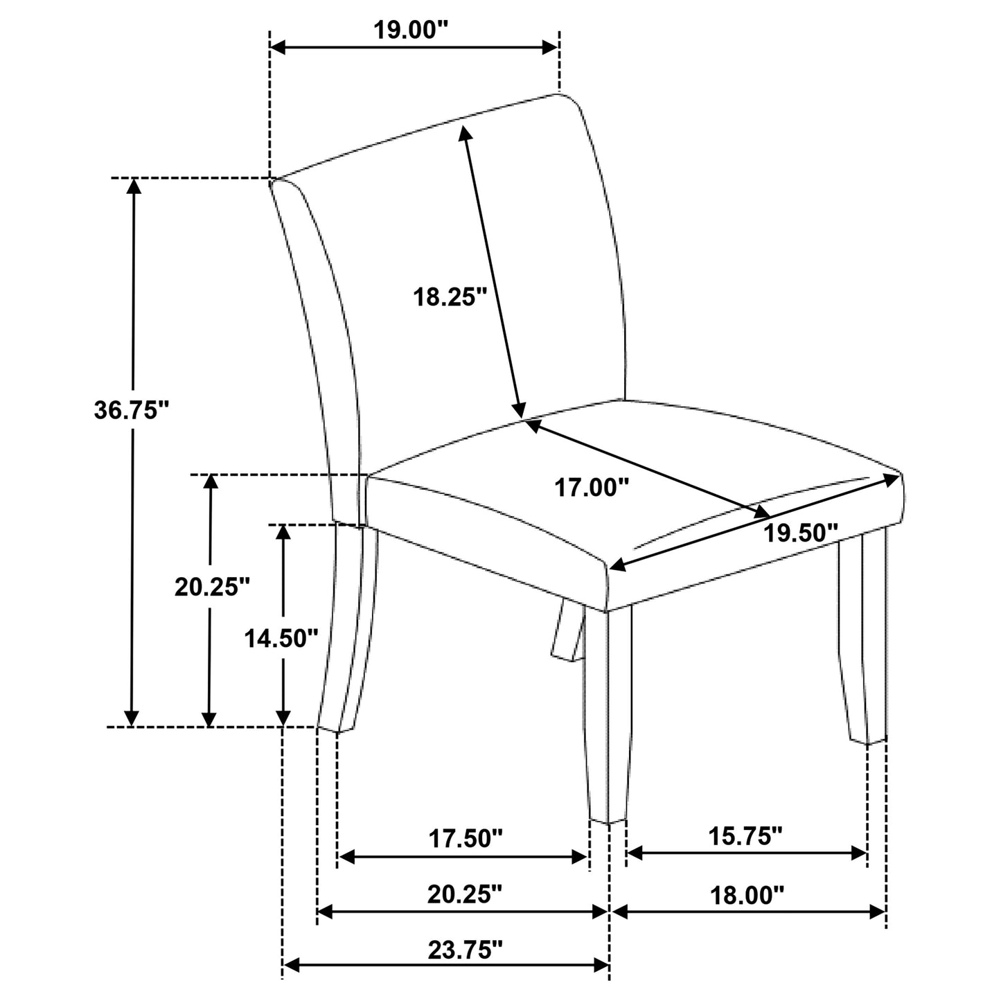 Paxton Upholstered Dining Side Chair Grey (Set of 2)
