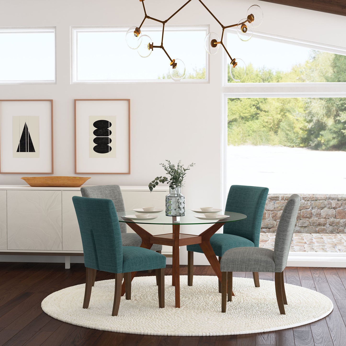 Paxton Upholstered Dining Side Chair Grey (Set of 2)