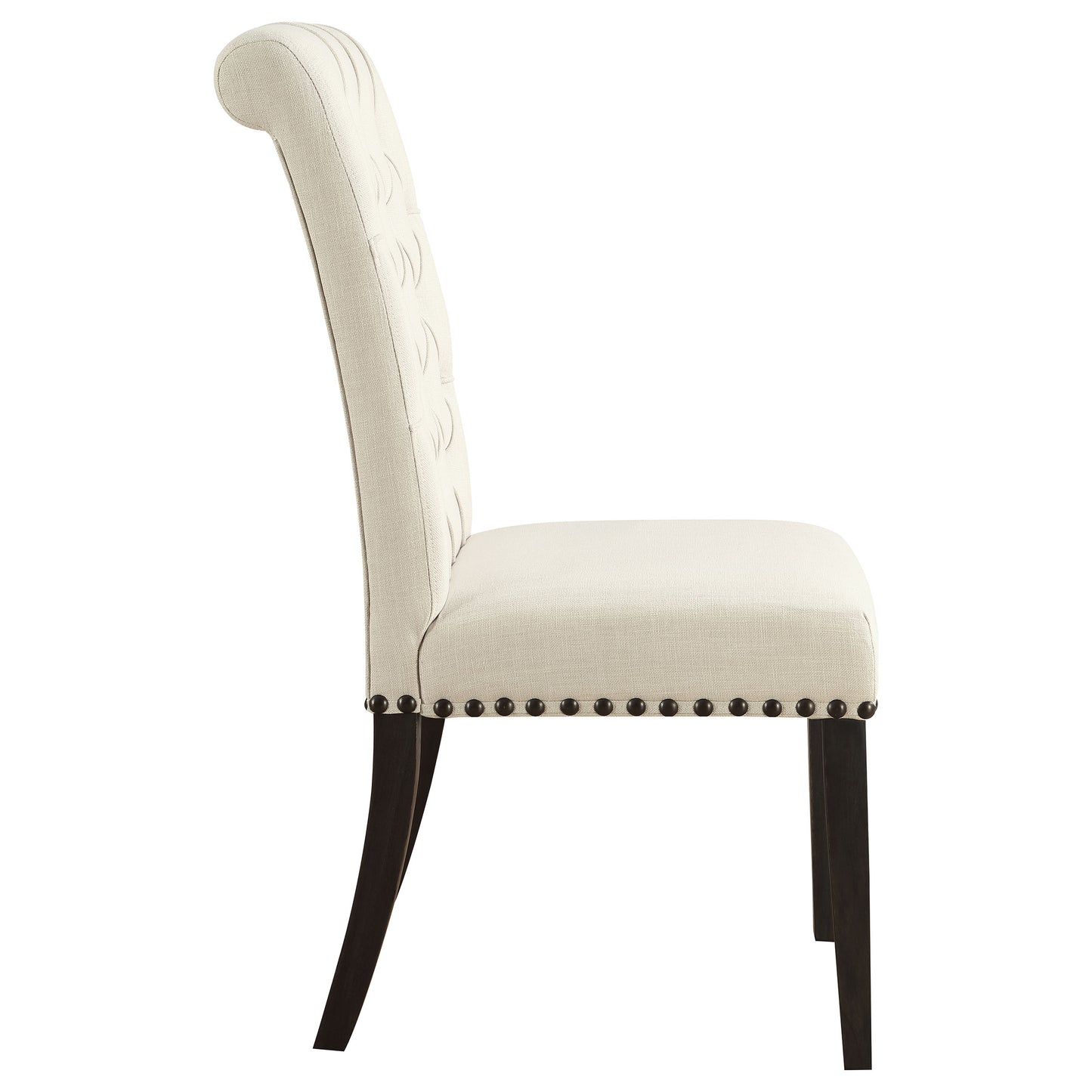 Alana Upholstered Dining Side Chair Beige Smokey Black (Set of 2)