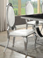 Antoine Oval-Back Faux Leather Dining Side Chair Cream White Set of 2
