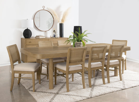 Arini 9-piece Extension Leaf Dining Table Set Sand Wash