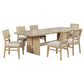 Kailani 7-piece Rectangular Wood Dining Table Set Beige Oak