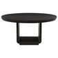 Leandro 7-piece Round Dining Table Set Burnished Black