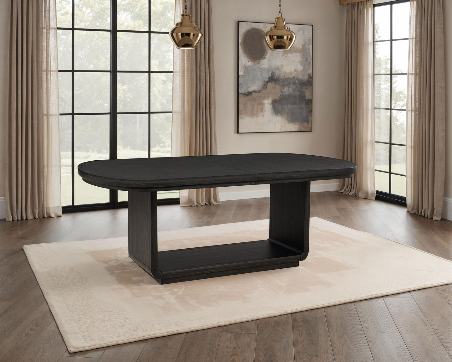 Leandro 78-inch Extension Dining Room Table Burnished Black