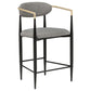 Tina Fabric Upholstered Counter Chair Grey (Set of 2)