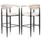 Tina Fabric Upholstered Bar Chair Beige (Set of 2)