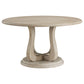 Trofello 60-inch Round Sculptural Pedestal Dining Table White Washed