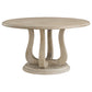 Trofello 60-inch Round Sculptural Pedestal Dining Table White Washed