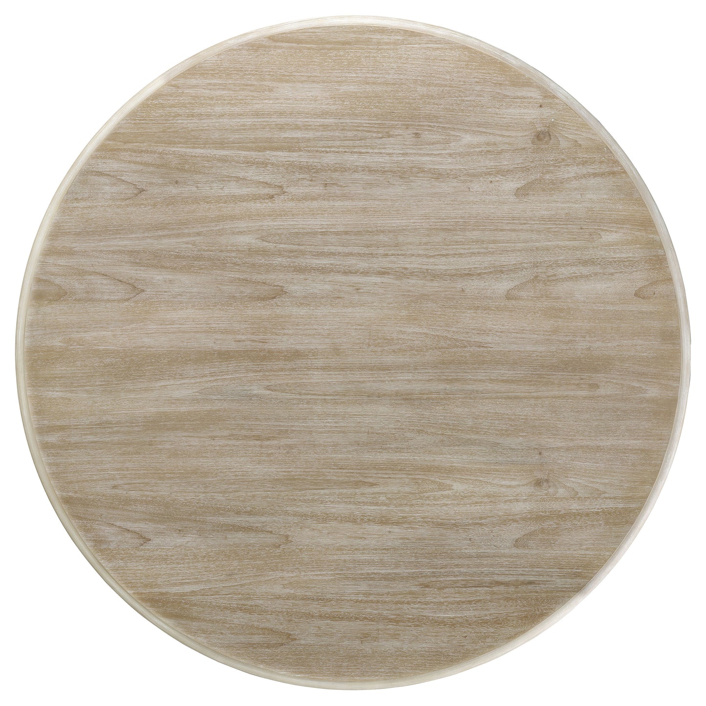 Trofello 60-inch Round Sculptural Pedestal Dining Table White Washed