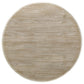 Trofello 60-inch Round Sculptural Pedestal Dining Table White Washed
