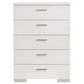 Felicity 5-piece Eastern King Bedroom Set White High Gloss