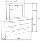 Felicity 6-drawer Wood Dresser with Mirror White High Gloss