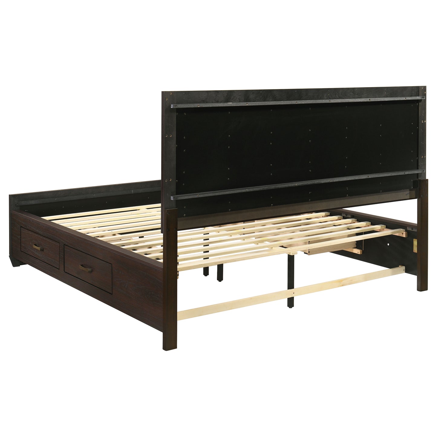 Kauffman Wood California King Storage Panel Bed Dark Cocoa