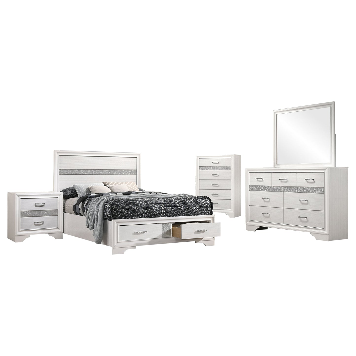 Miranda 5-piece Full Bedroom Set White