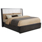 Leandro 55-inch Eastern King Wingback Bed Burnished Black