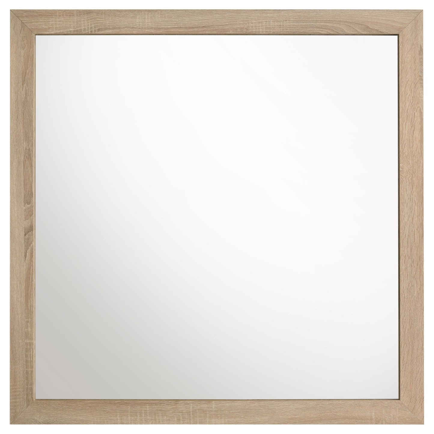 Arielle Dresser Mirror with Wood-Look Frame Light Oak