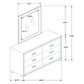 Melody 6-drawer Upholstered Dresser with Mirror Grey