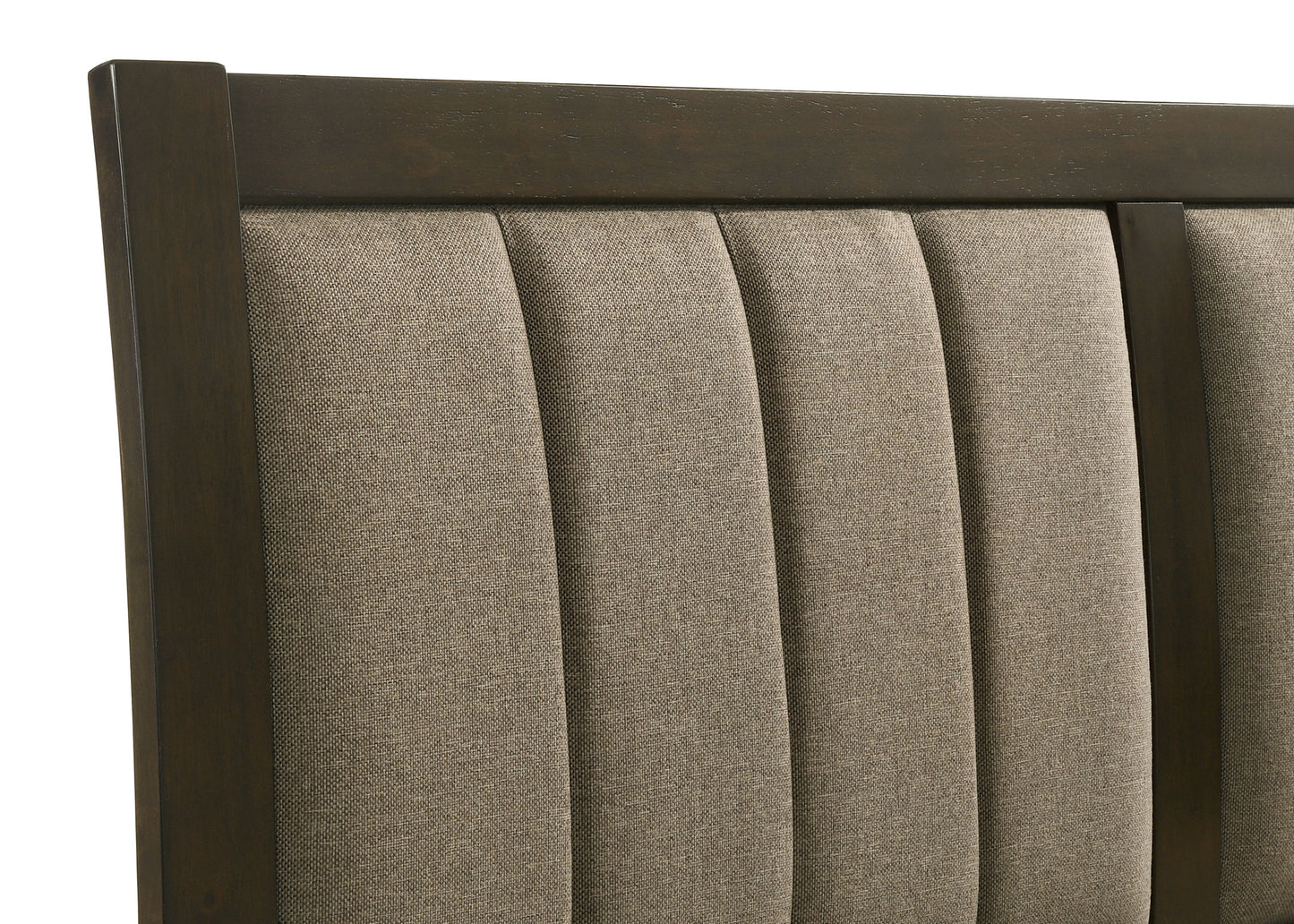 Wilkes Full Vertical-Channel Upholstered Panel Bed Dark Cocoa