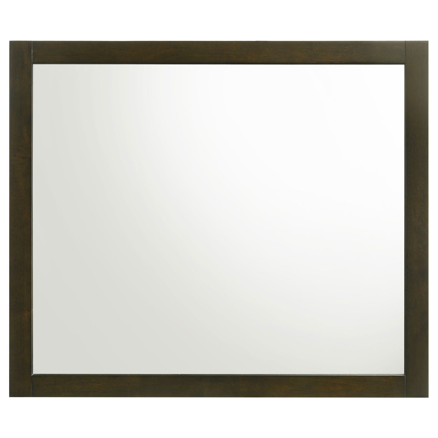 Wilkes Transitional Rectangular Wood-Framed Dresser Mirror Dark Cocoa