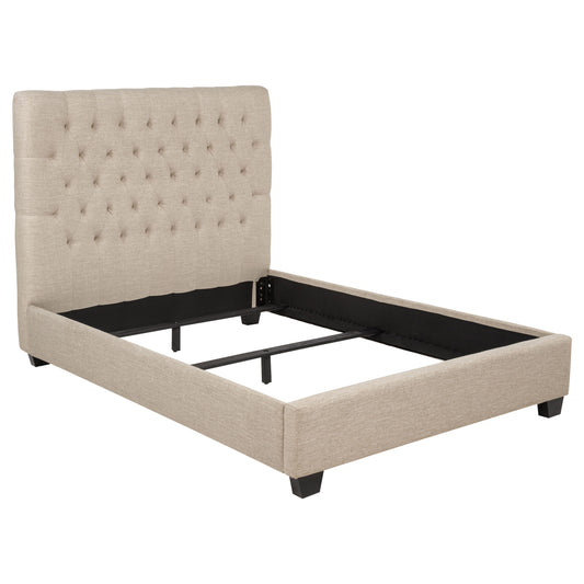 Chloe Upholstered Full Panel Bed Oatmeal