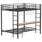 Bettoni Full-Over-Twin Workstation Bunk Bed Matte Black