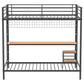 Bettoni Full-Over-Twin Workstation Bunk Bed Matte Black
