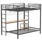 Bettoni Full-Over-Twin Workstation Bunk Bed Matte Black