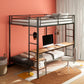 Bettoni Full-Over-Twin Workstation Bunk Bed Matte Black