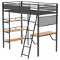 Campus Metal Twin Workstation Loft Bed with Desk Matte Black