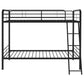 Carson Twin-Over-Twin Steel Bunk Bed with Angled Ladder Glossy Black